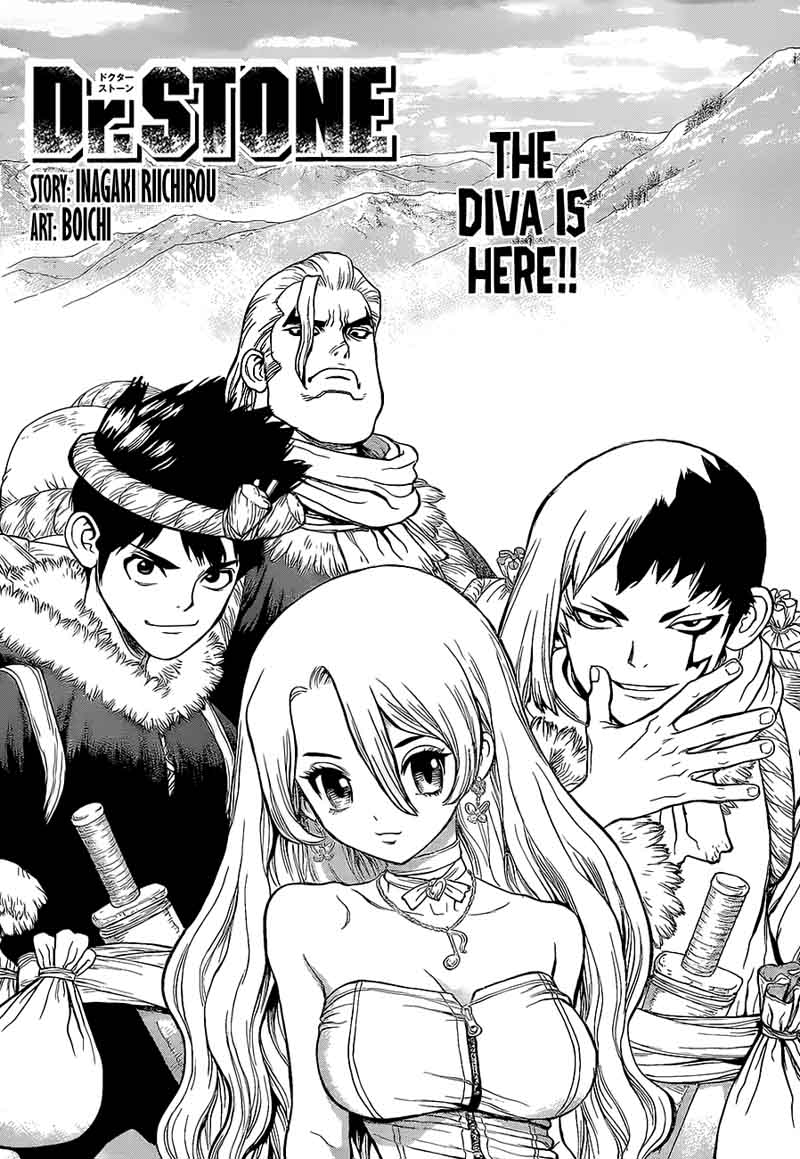 Dr. Stone Manga Chapter 61 page 1 - Stone Wars Begin scene