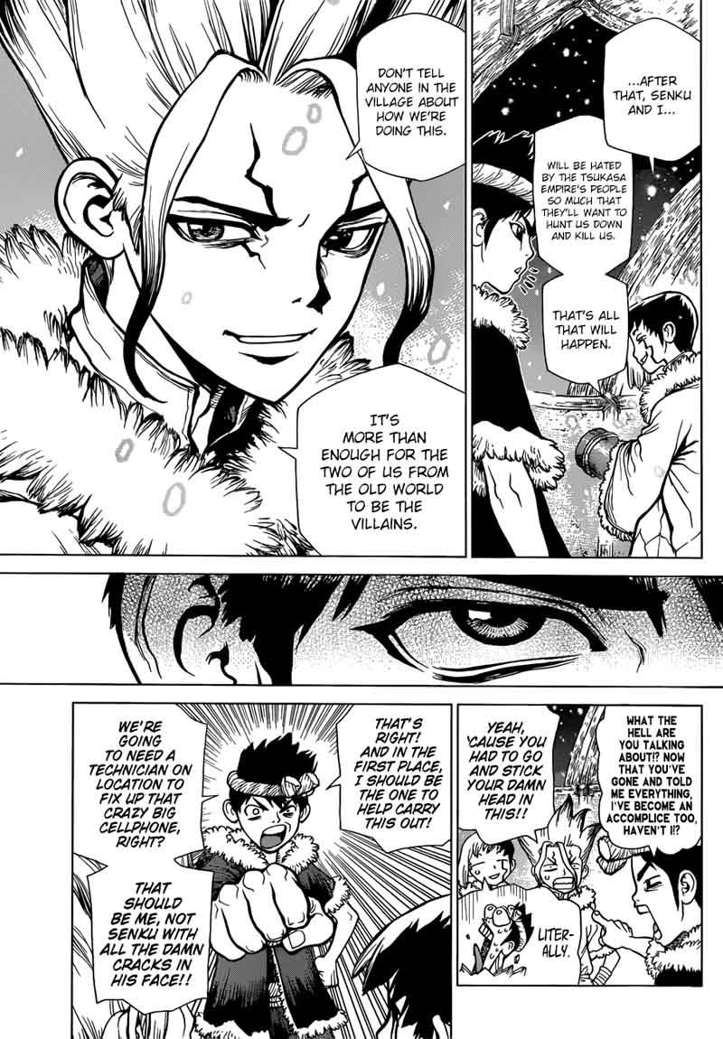 Dr. Stone Manga Chapter 61 page 10 - Stone Wars Begin scene