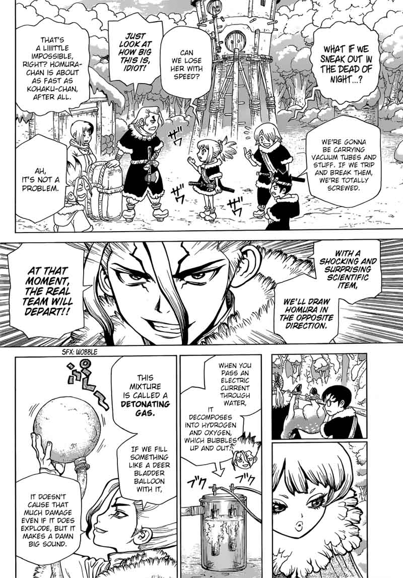 Dr. Stone Manga Chapter 61 page 14 - Stone Wars Begin scene