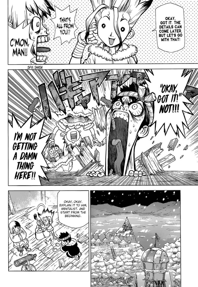 Dr. Stone Manga Chapter 61 page 7 - Stone Wars Begin scene
