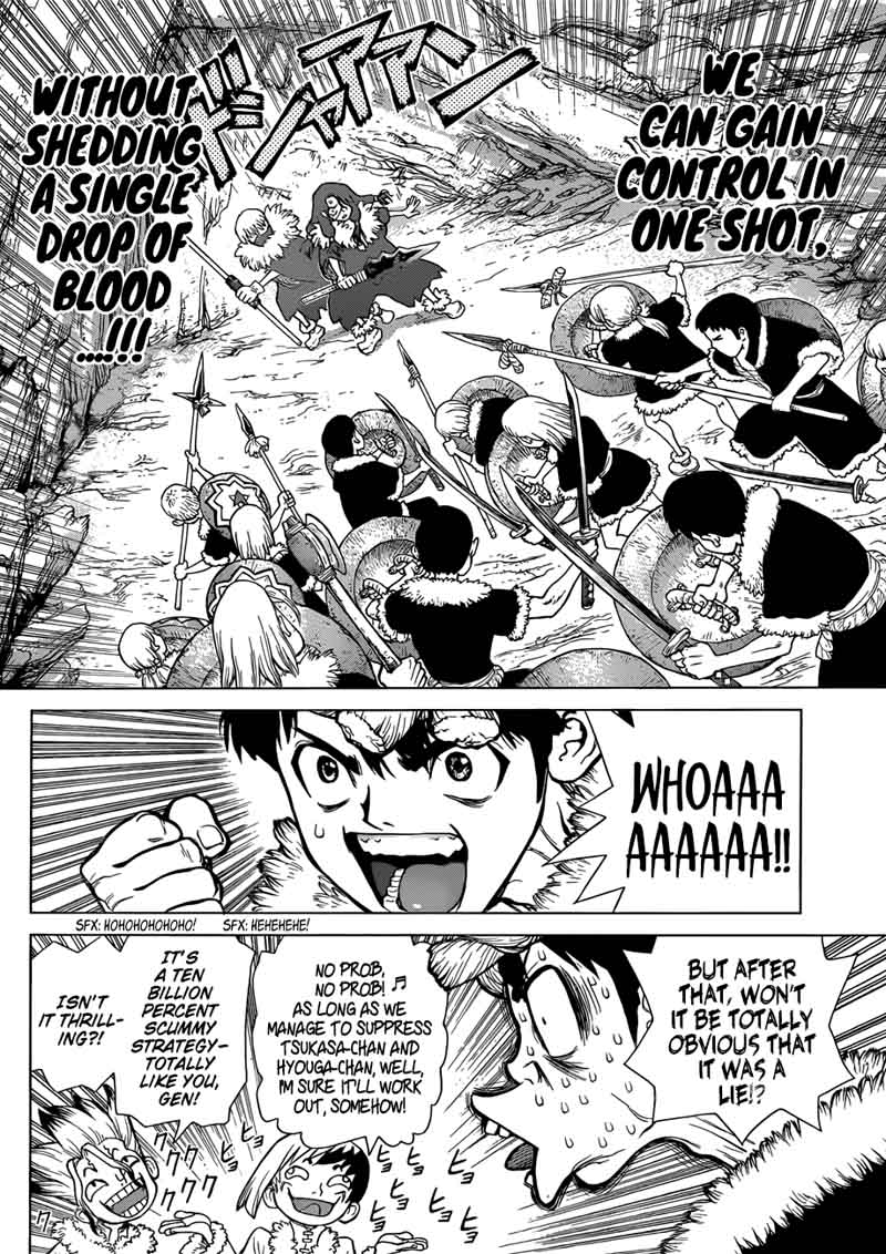 Dr. Stone Manga Chapter 61 page 9 - Stone Wars Begin scene