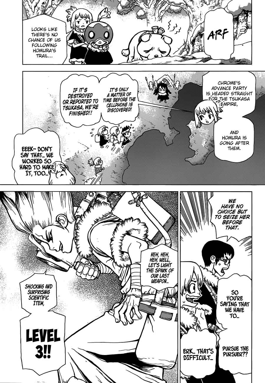 Dr. Stone Manga Chapter 62 page 17 - Double Chase scene