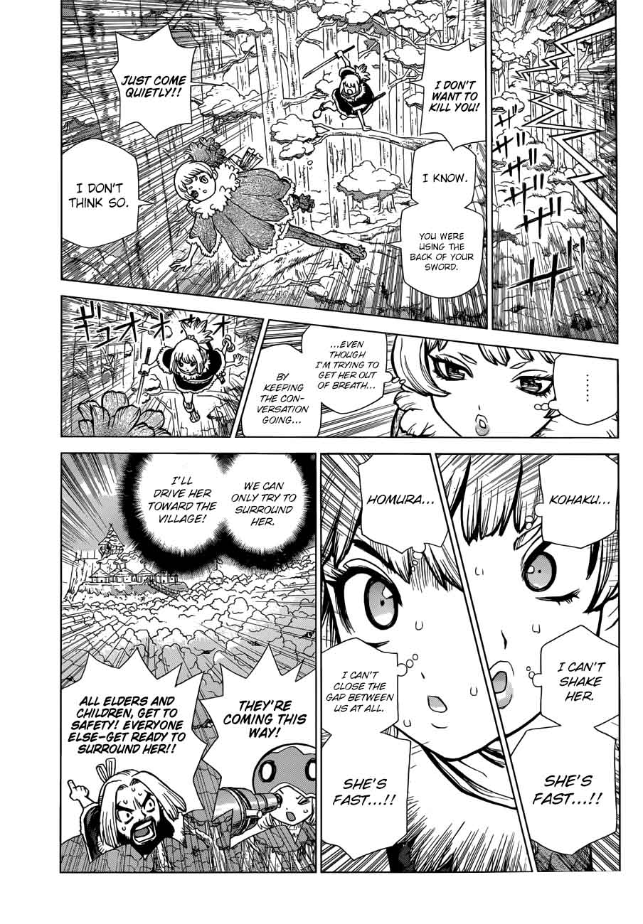 Dr. Stone Manga Chapter 62 page 7 - Double Chase scene