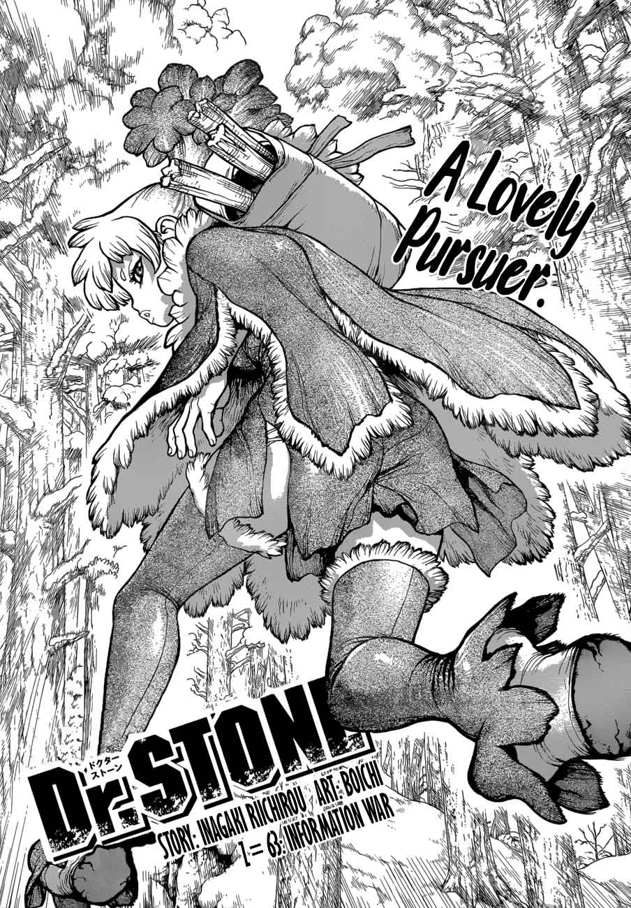Dr. Stone Manga Chapter 63 page 1 - Information Warfare scene