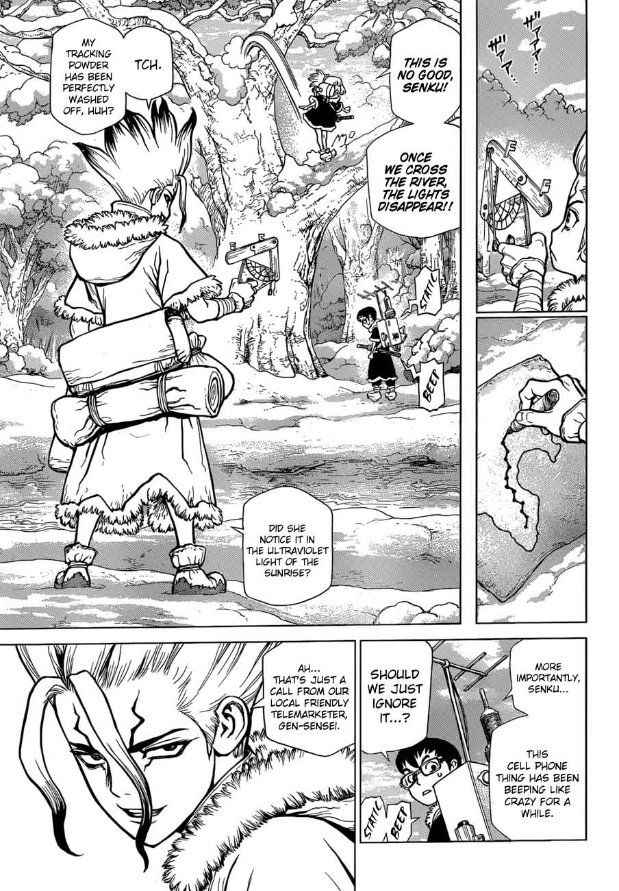 Dr. Stone Manga Chapter 63 page 11 - Information Warfare scene