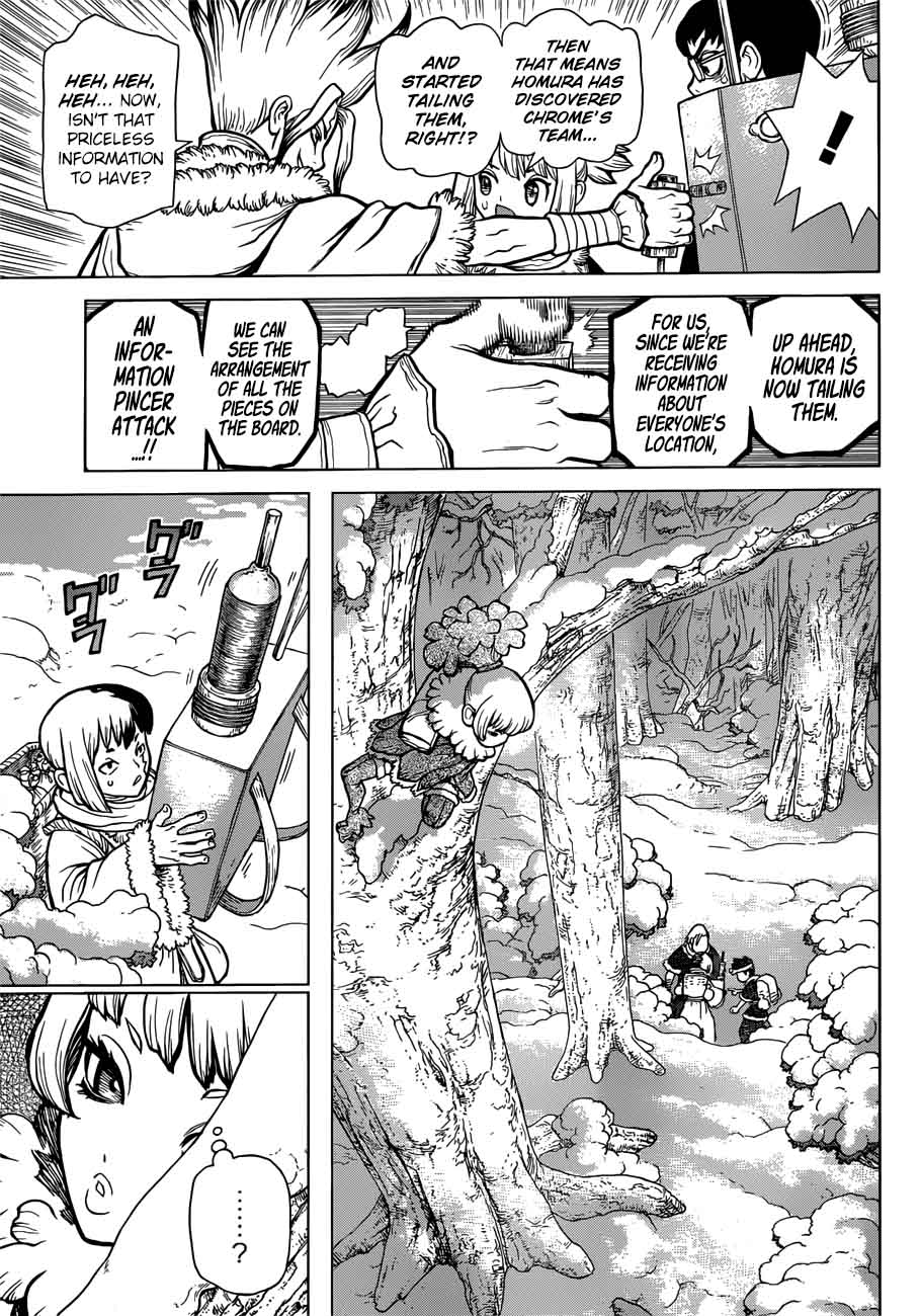 Dr. Stone Manga Chapter 63 page 13 - Information Warfare scene