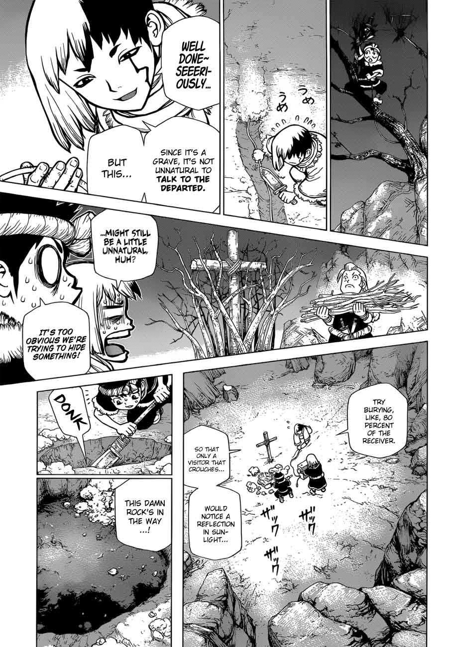 Dr. Stone Manga Chapter 64 page 10 - Hotline scene