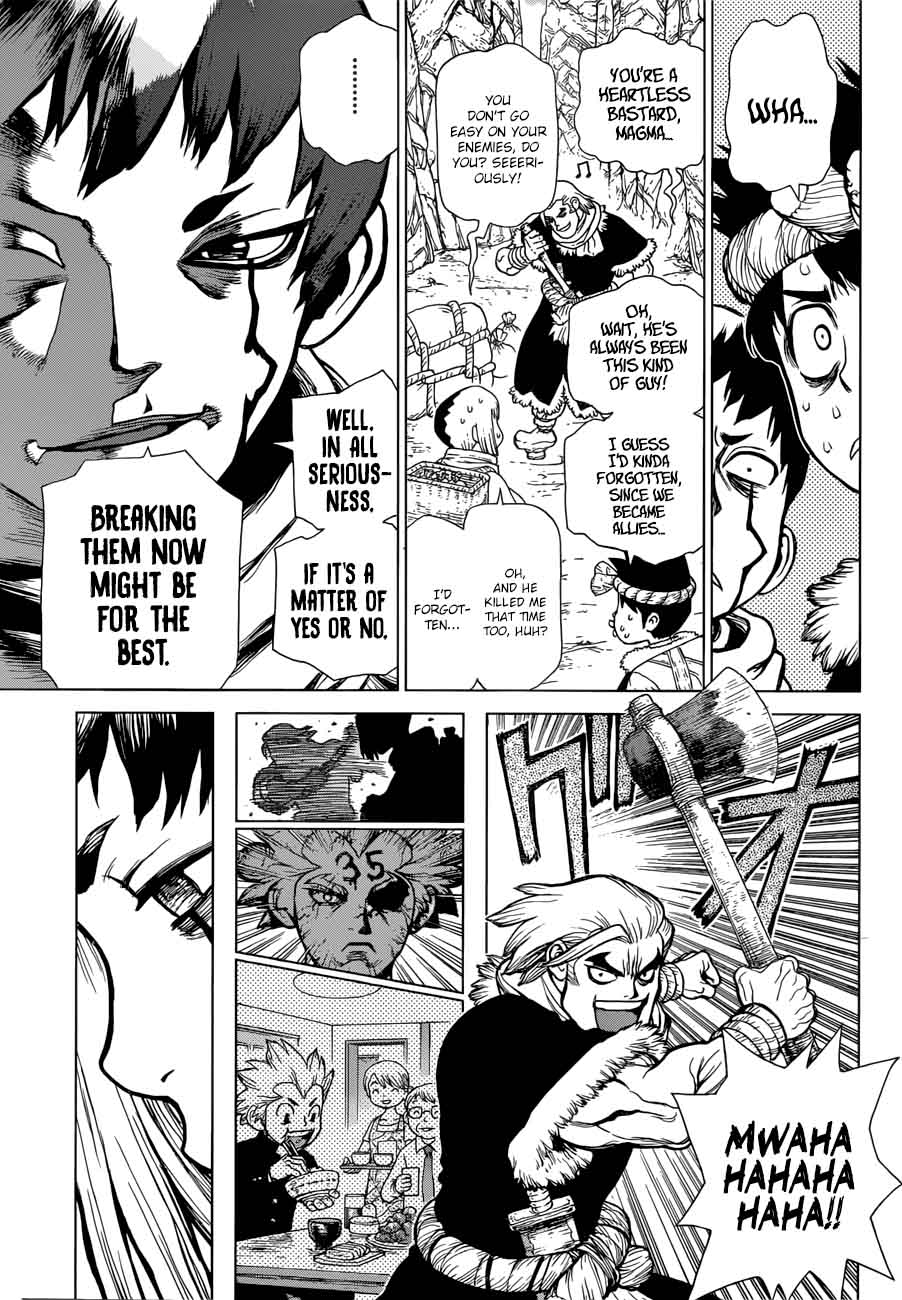 Dr. Stone Manga Chapter 64 page 4 - Hotline scene