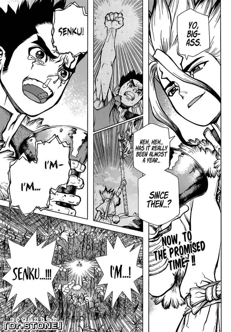 Dr. Stone Manga Chapter 65 page 1 - Call from the Dead scene