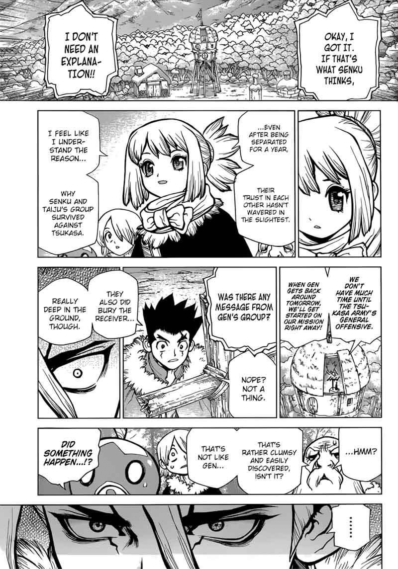 Dr. Stone Manga Chapter 65 page 7 - Call from the Dead scene