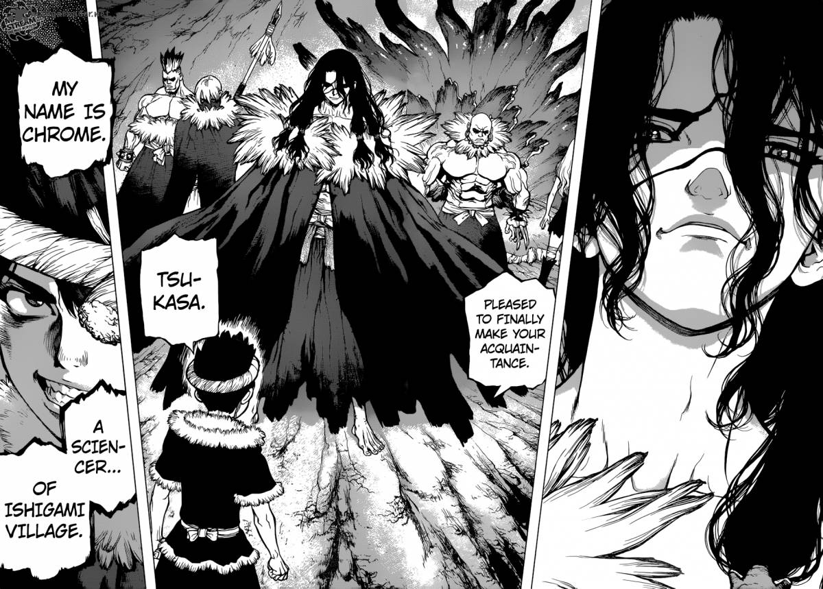 Dr. Stone Manga Chapter 67 page 12 - Full Mobilization scene