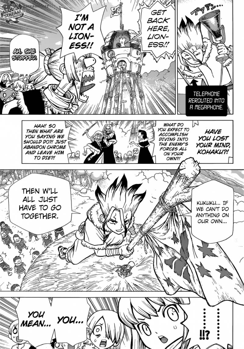 Dr. Stone Manga Chapter 67 page 14 - Full Mobilization scene