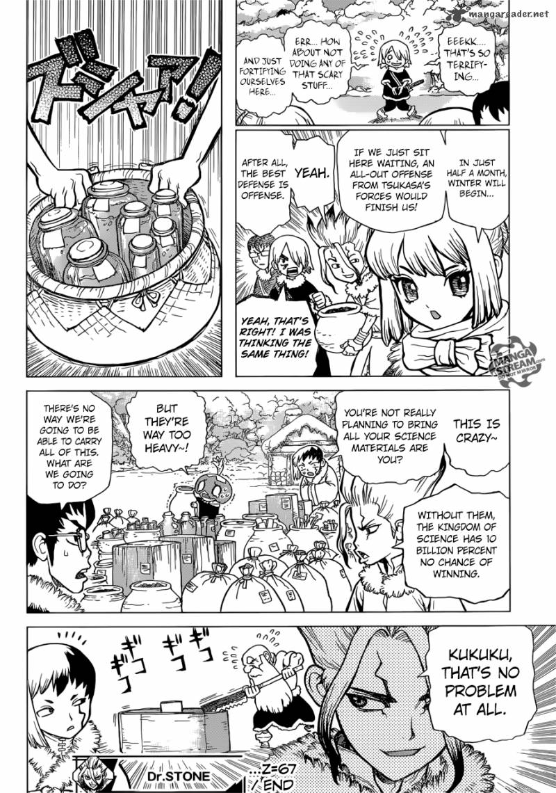 Dr. Stone Manga Chapter 67 page 16 - Full Mobilization scene