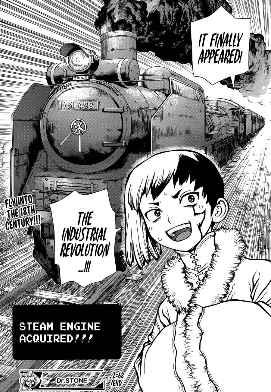 Dr. Stone Manga Chapter 68 page 18 - Flames of Revolution scene