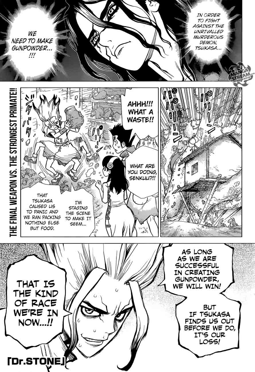 Dr. Stone Manga Chapter 7 page 1 - The Gunpowder Adventure scene