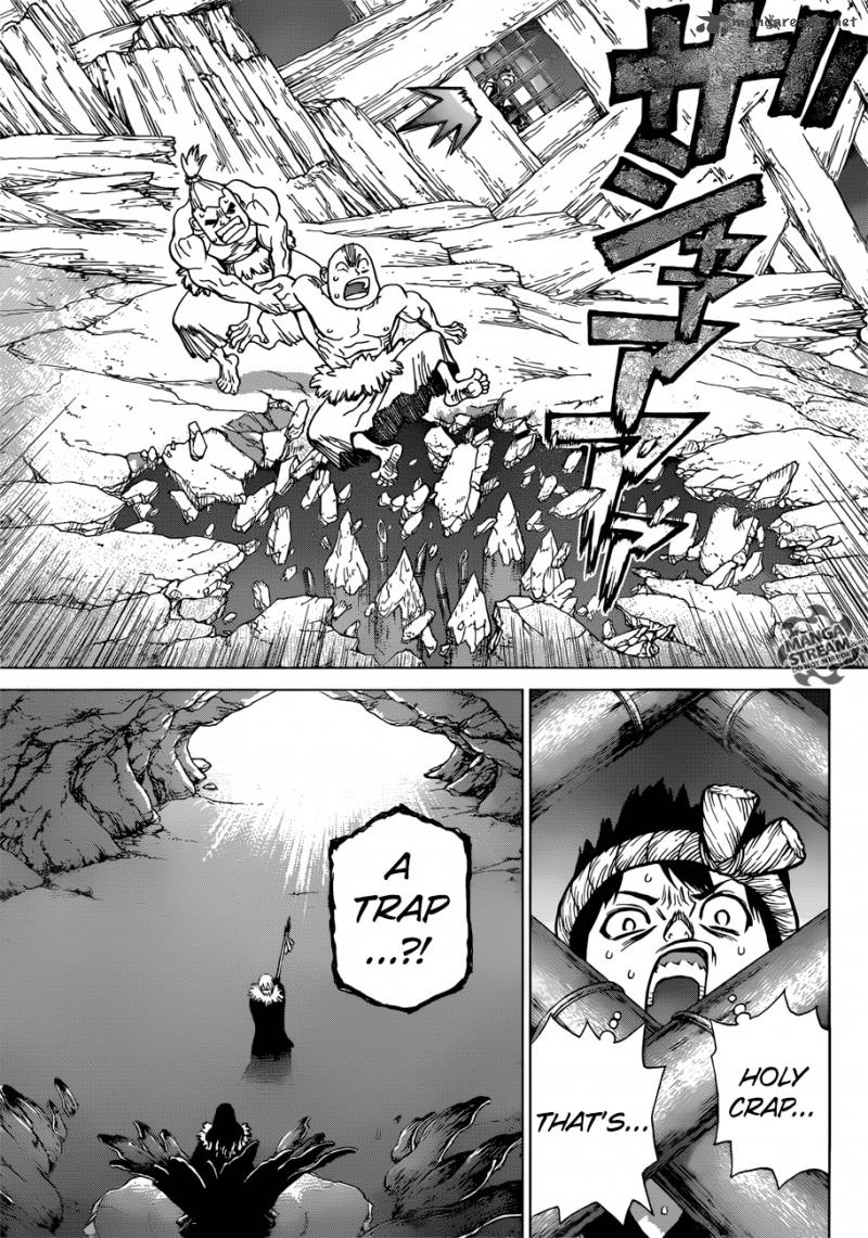 Dr. Stone Manga Chapter 70 page 13 - Paper Shield scene