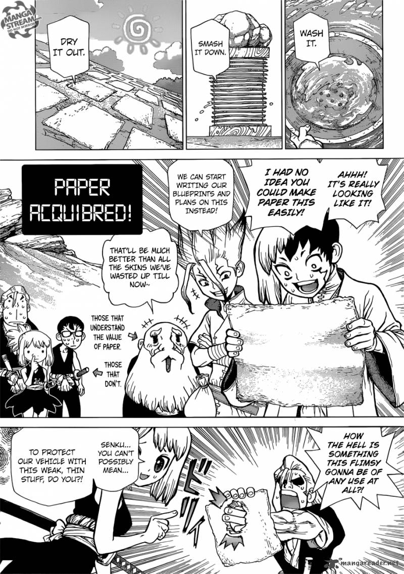 Dr. Stone Manga Chapter 70 page 5 - Paper Shield scene