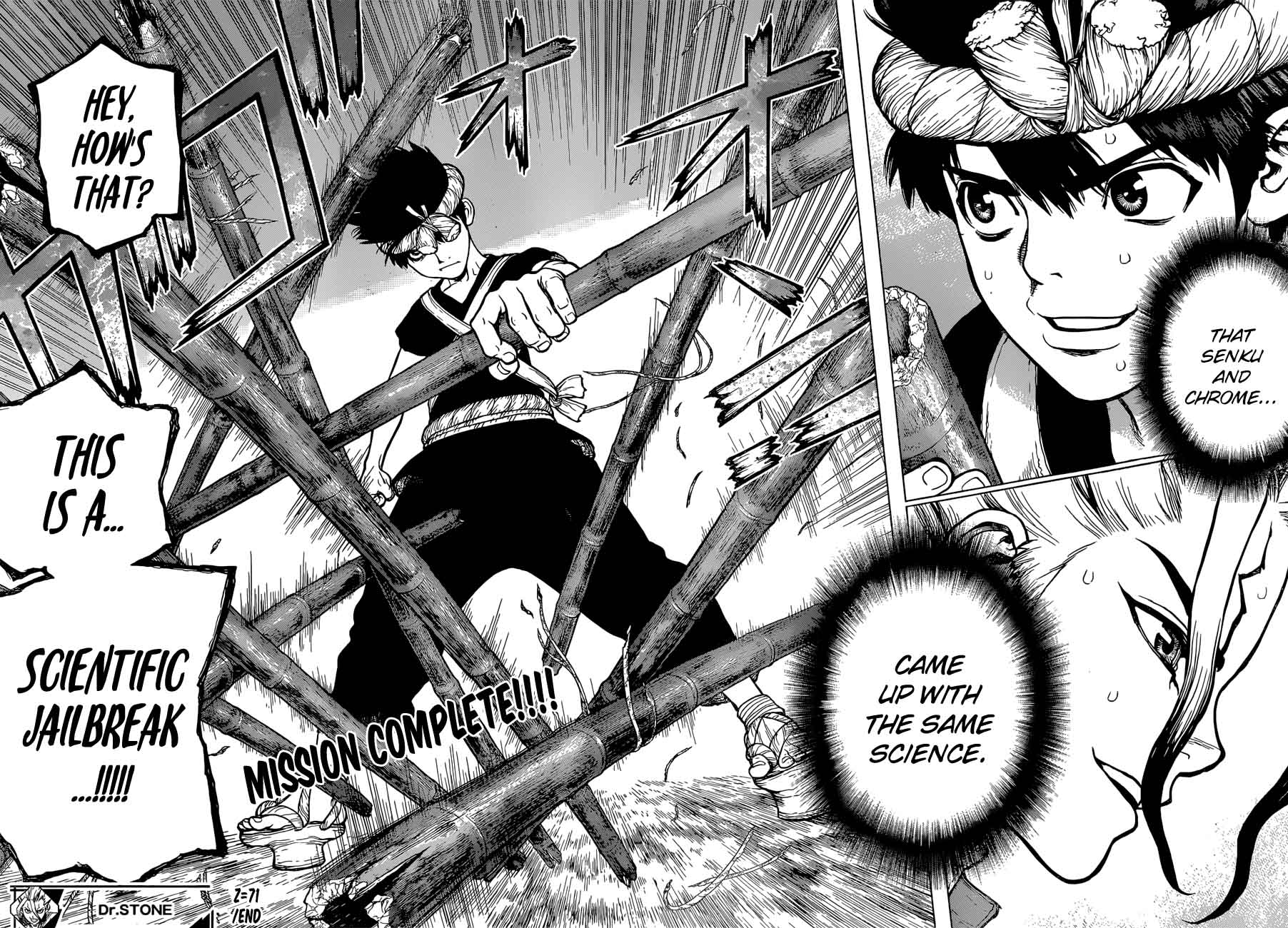 Dr. Stone Manga Chapter 71 page 19 - Prison Break scene