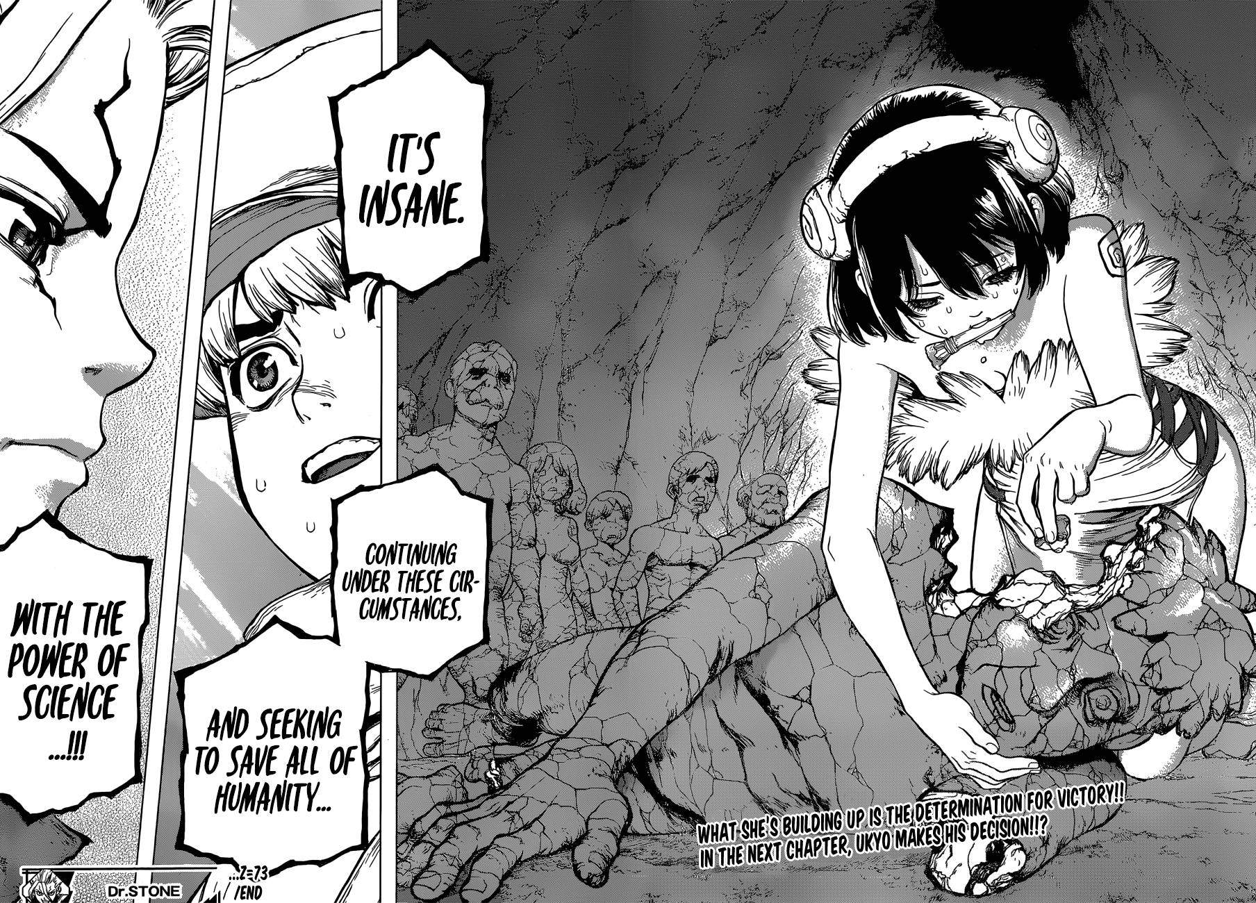 Dr. Stone Manga Chapter 73 page 18 - Top-Secret Mission scene