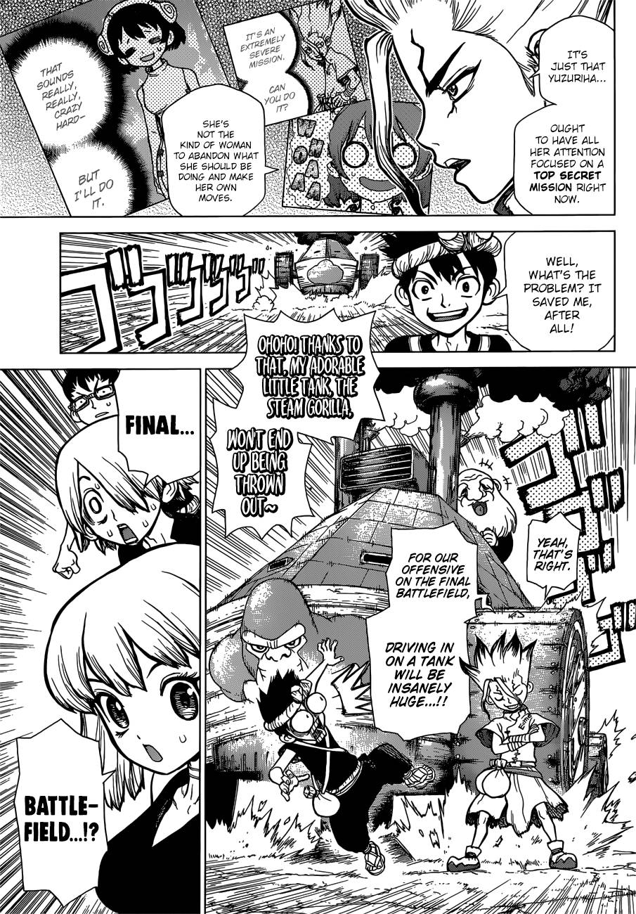 Dr. Stone Manga Chapter 73 page 3 - Top-Secret Mission scene