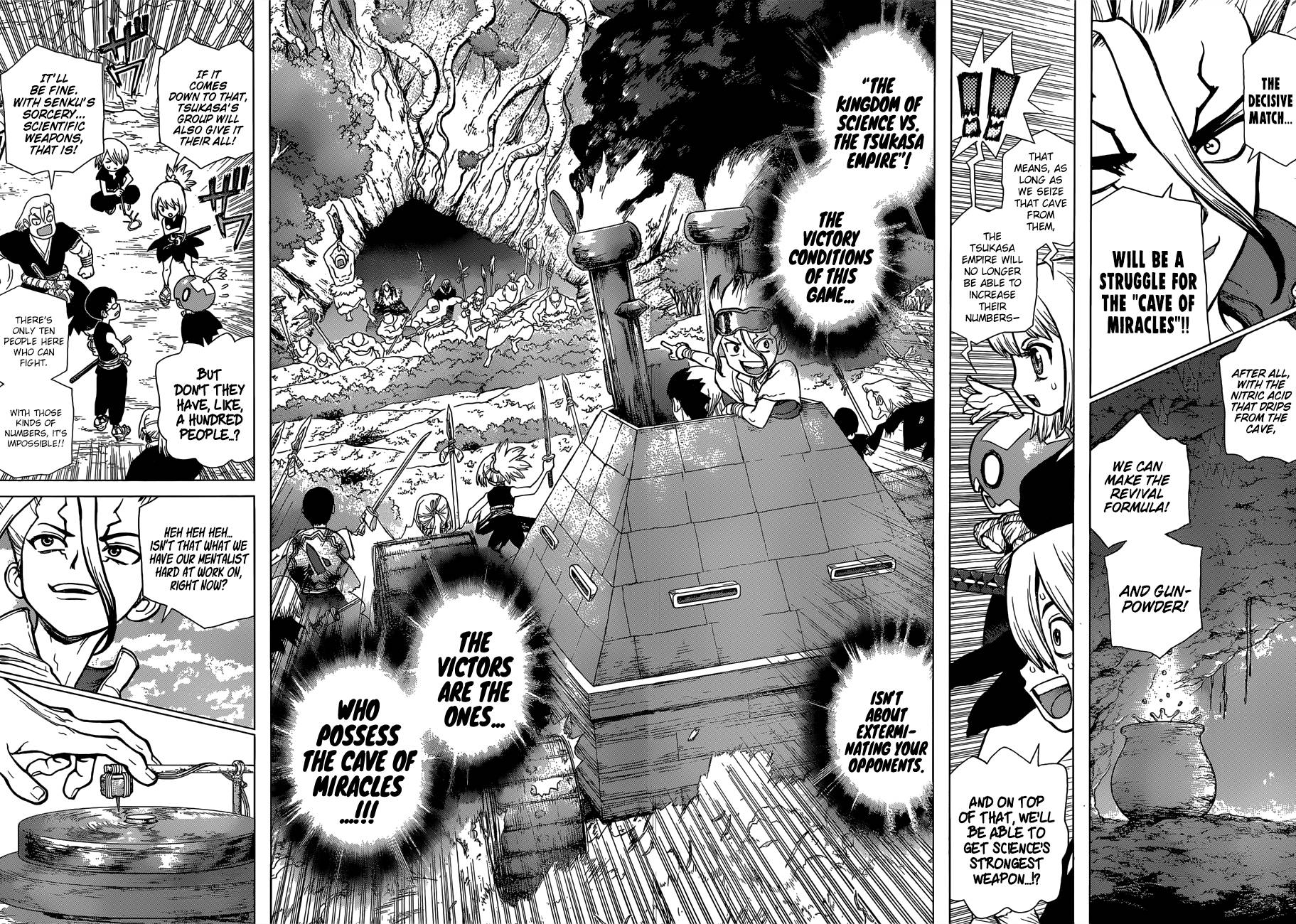 Dr. Stone Manga Chapter 73 page 4 - Top-Secret Mission scene