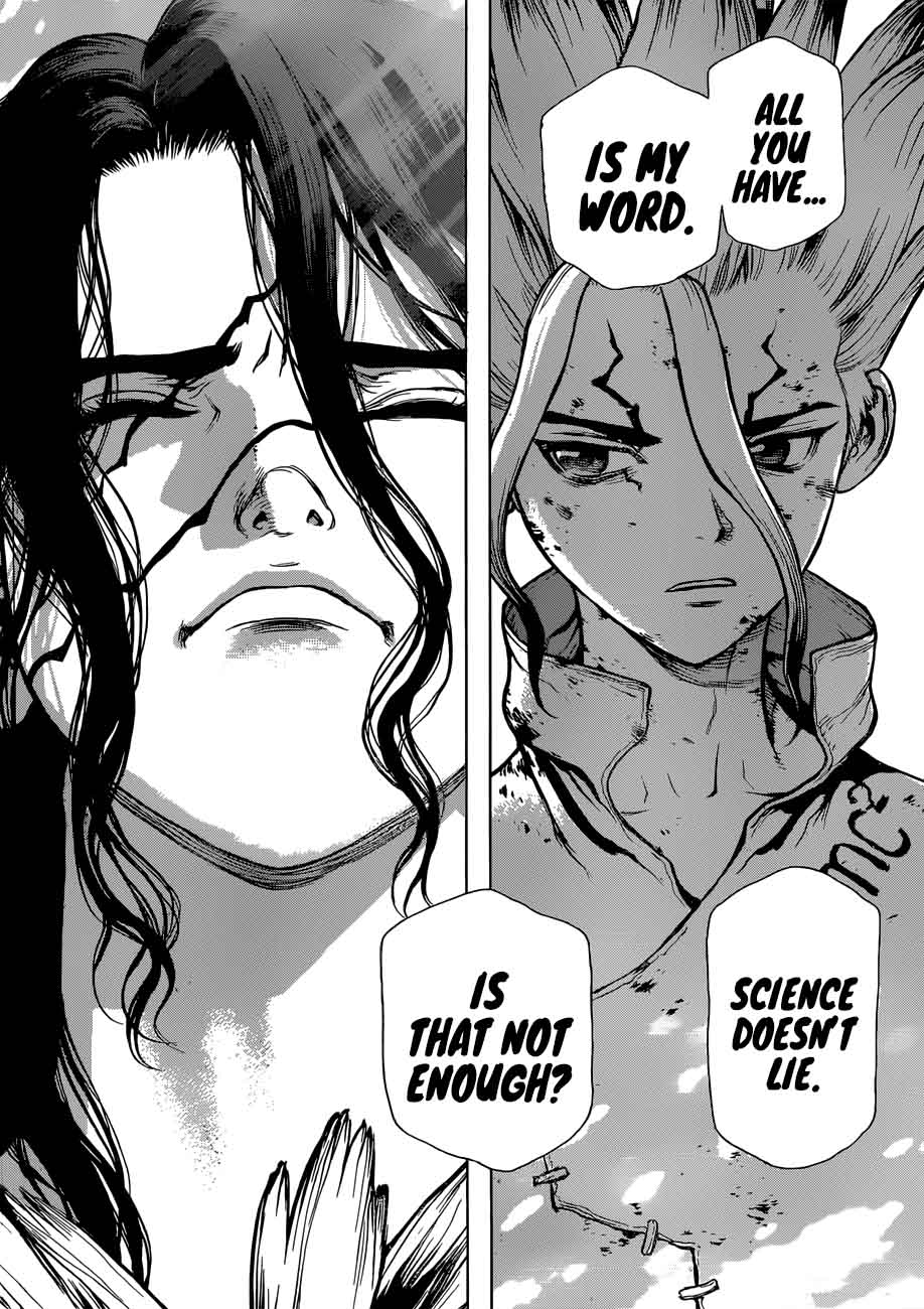 Dr. Stone Manga Chapter 78 page 13 - That Which Destroys or Saves scene