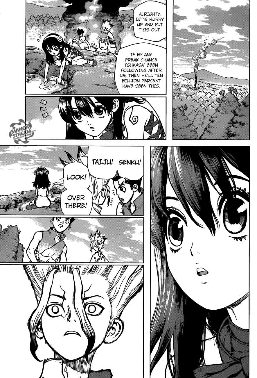 Dr. Stone Manga Chapter 8 page 14 - Raise the Smoke Signal scene