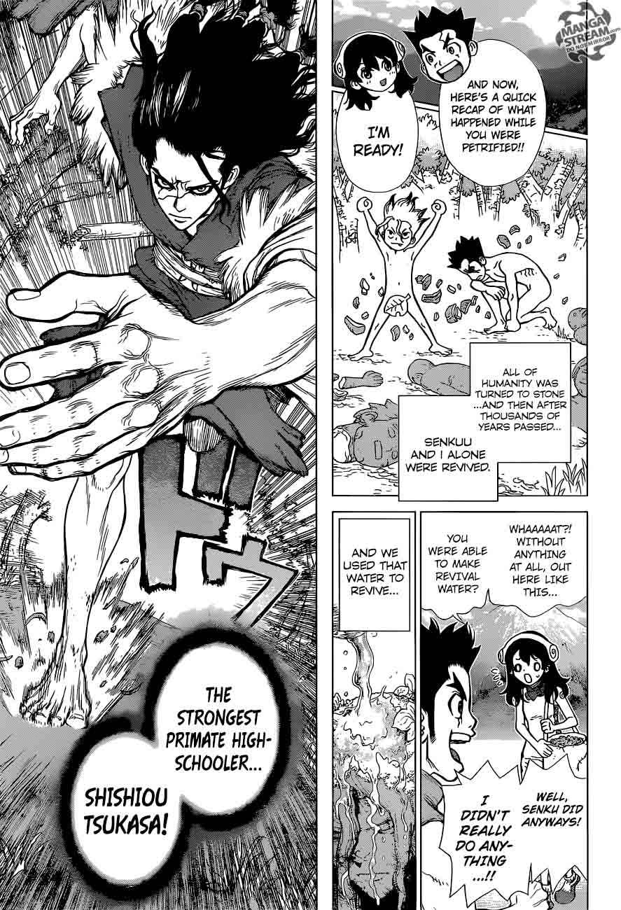 Dr. Stone Manga Chapter 8 page 5 - Raise the Smoke Signal scene