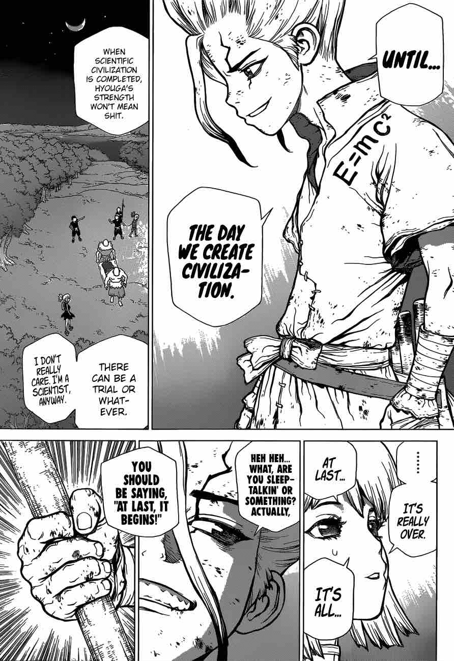 Dr. Stone Manga Chapter 82 page 7 - Epilogue of Stone Wars (End of Part 2) scene
