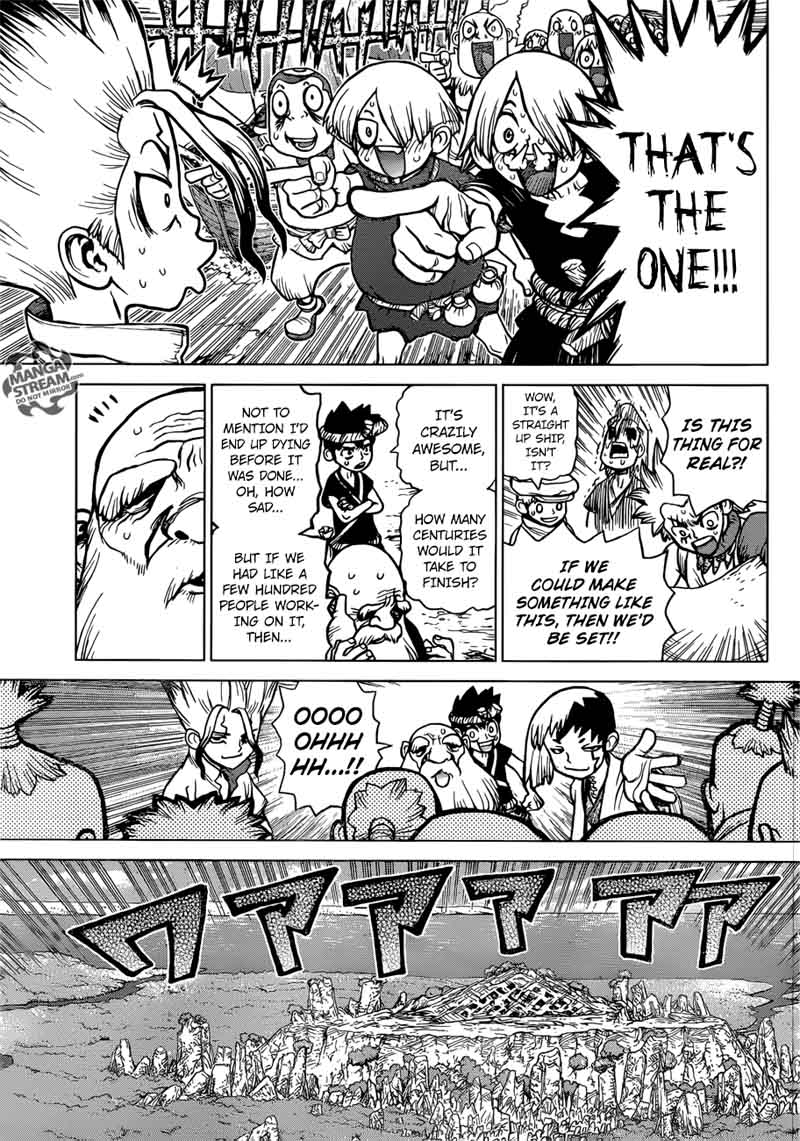 Dr. Stone Manga Chapter 84 page 15 - People = Power scene