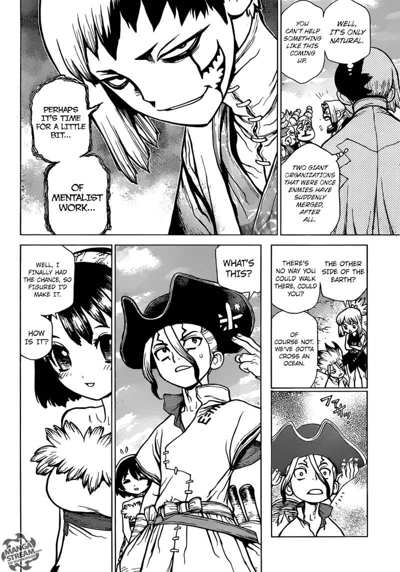 Dr. Stone Manga Chapter 84 page 4 - People = Power scene