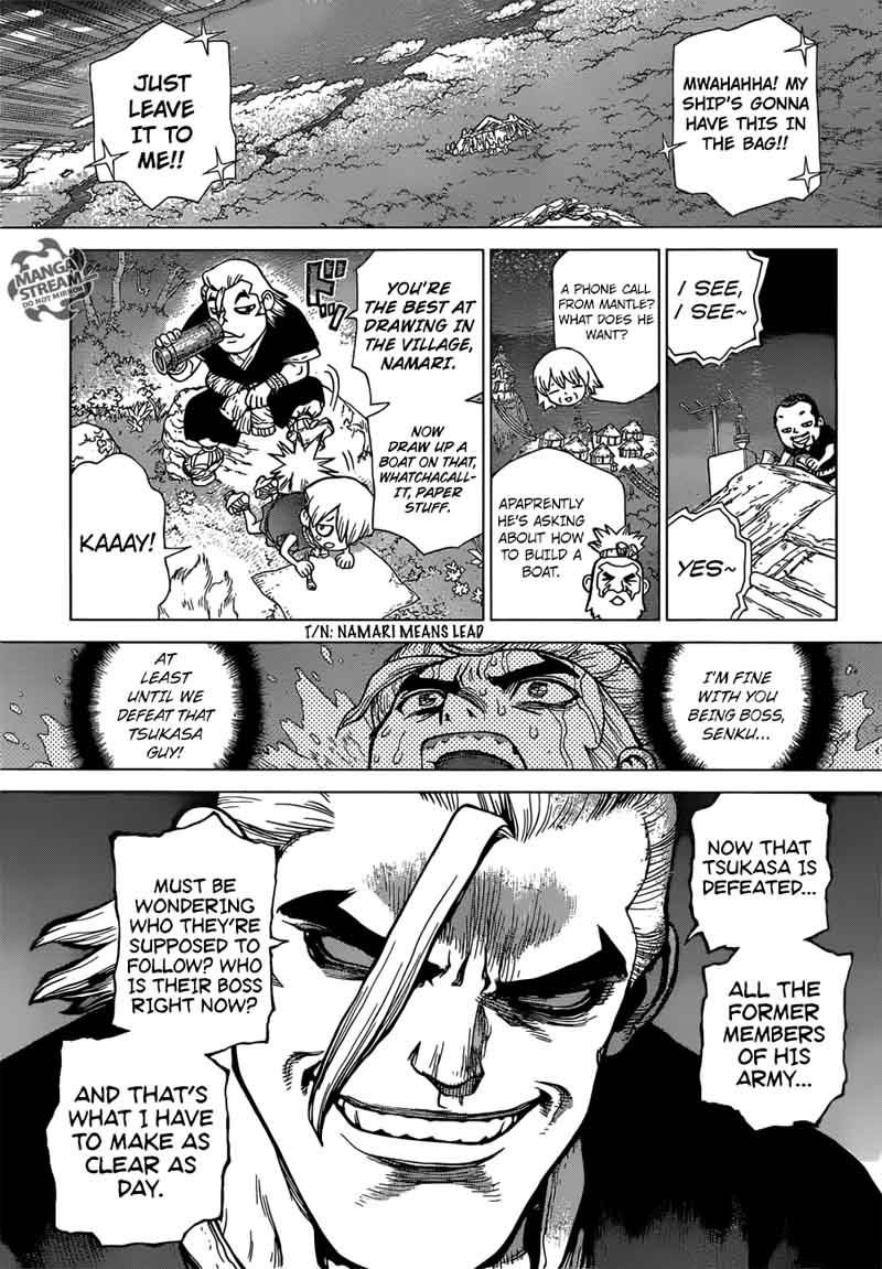 Dr. Stone Manga Chapter 84 page 7 - People = Power scene