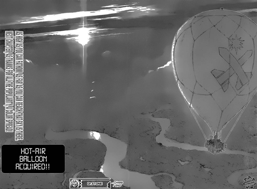 Dr. Stone Manga Chapter 88 page 16 - Wings of Humanity scene