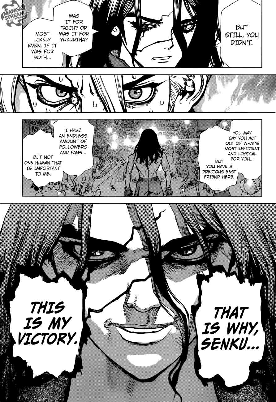 Dr. Stone Manga Chapter 9 page 10 - Senku Vs. Tsukasa scene