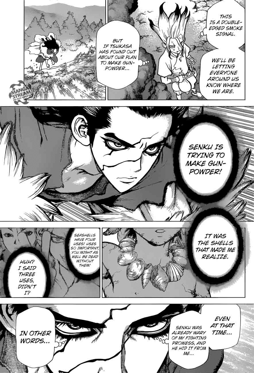 Dr. Stone Manga Chapter 9 page 3 - Senku Vs. Tsukasa scene