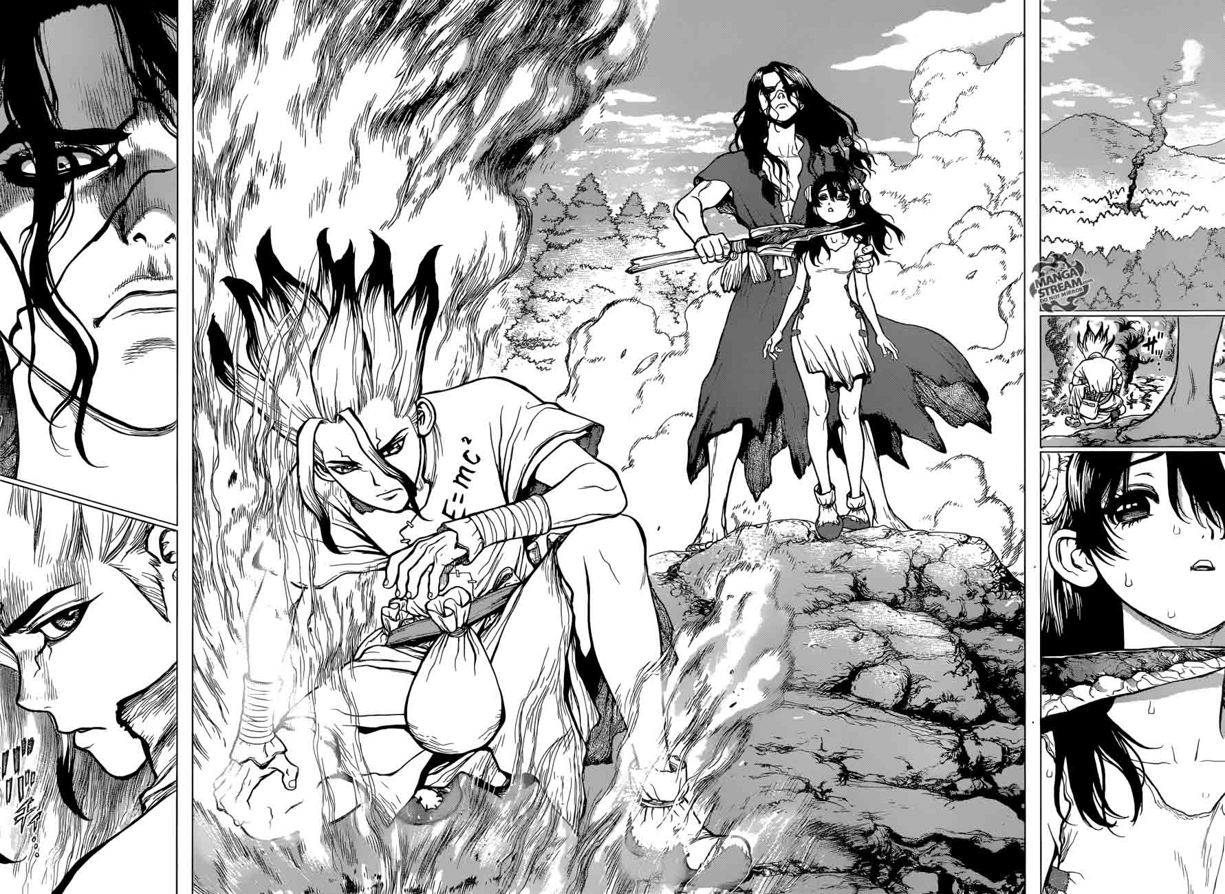 Dr. Stone Manga Chapter 9 page 6 - Senku Vs. Tsukasa scene