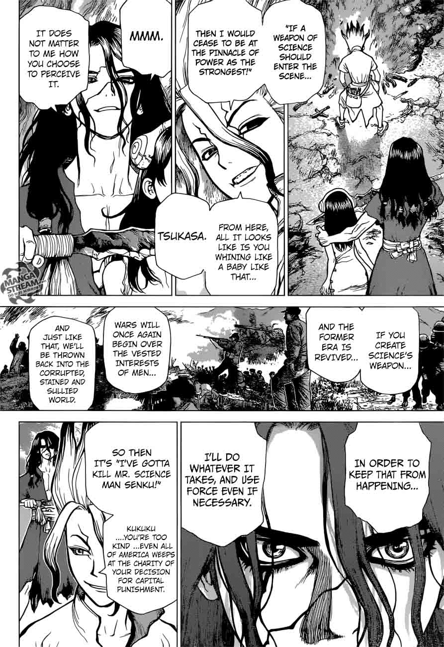 Dr. Stone Manga Chapter 9 page 7 - Senku Vs. Tsukasa scene