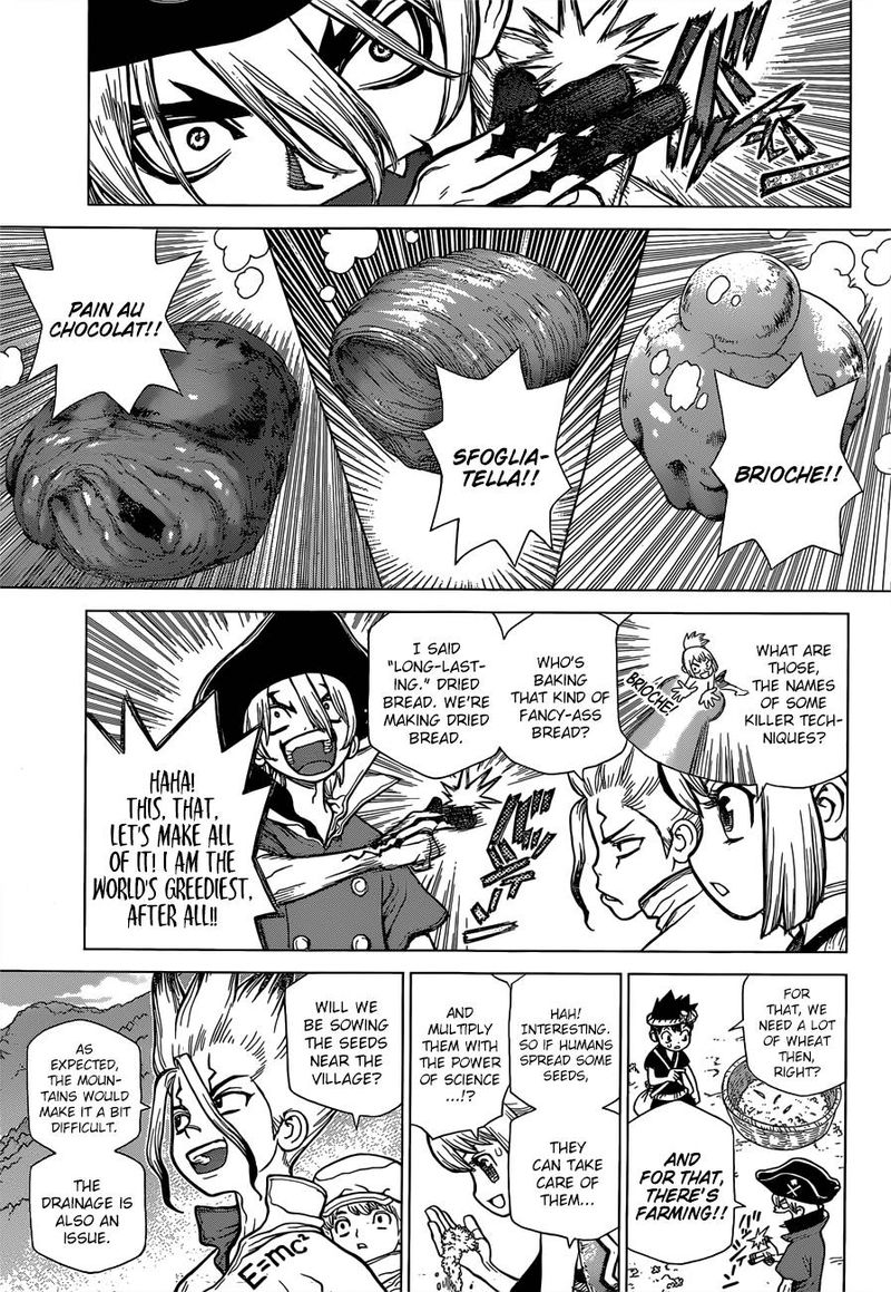 Dr. Stone Manga Chapter 91 page 3 - Need Bread? Start with Wheat scene