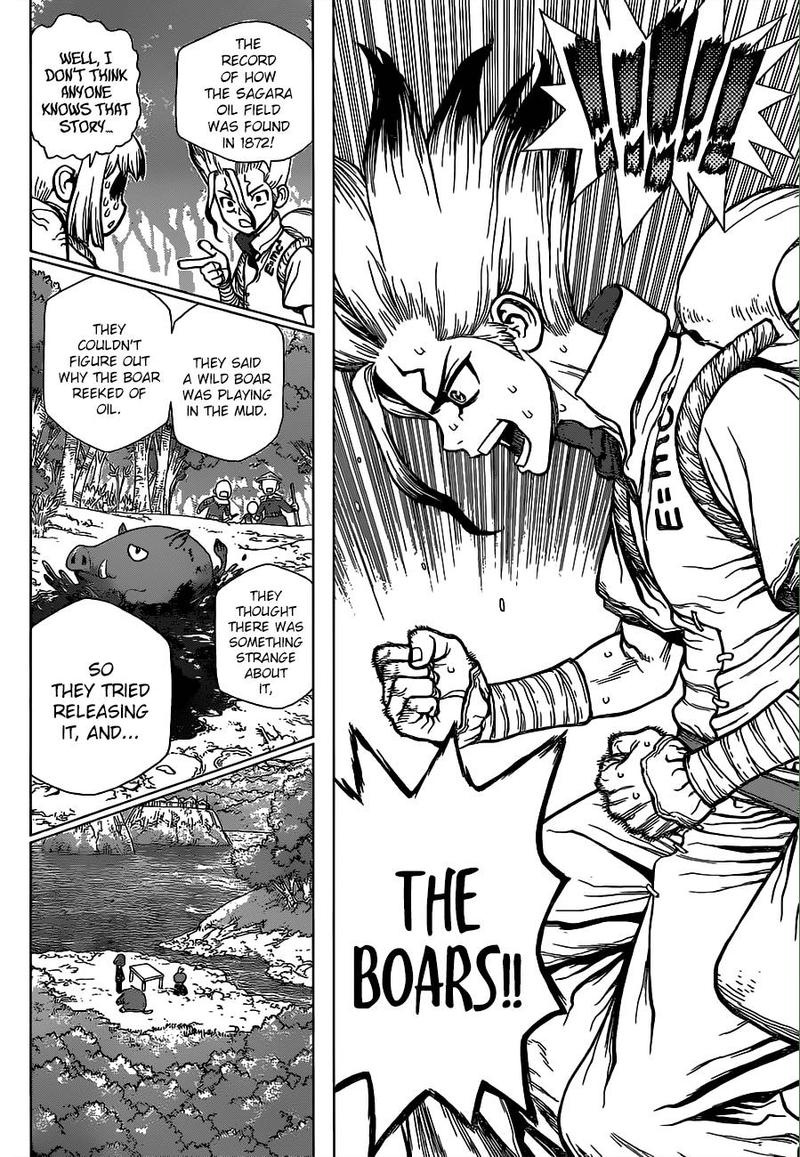 Dr. Stone Manga Chapter 94 page 16 - The Scent of Black Gold scene