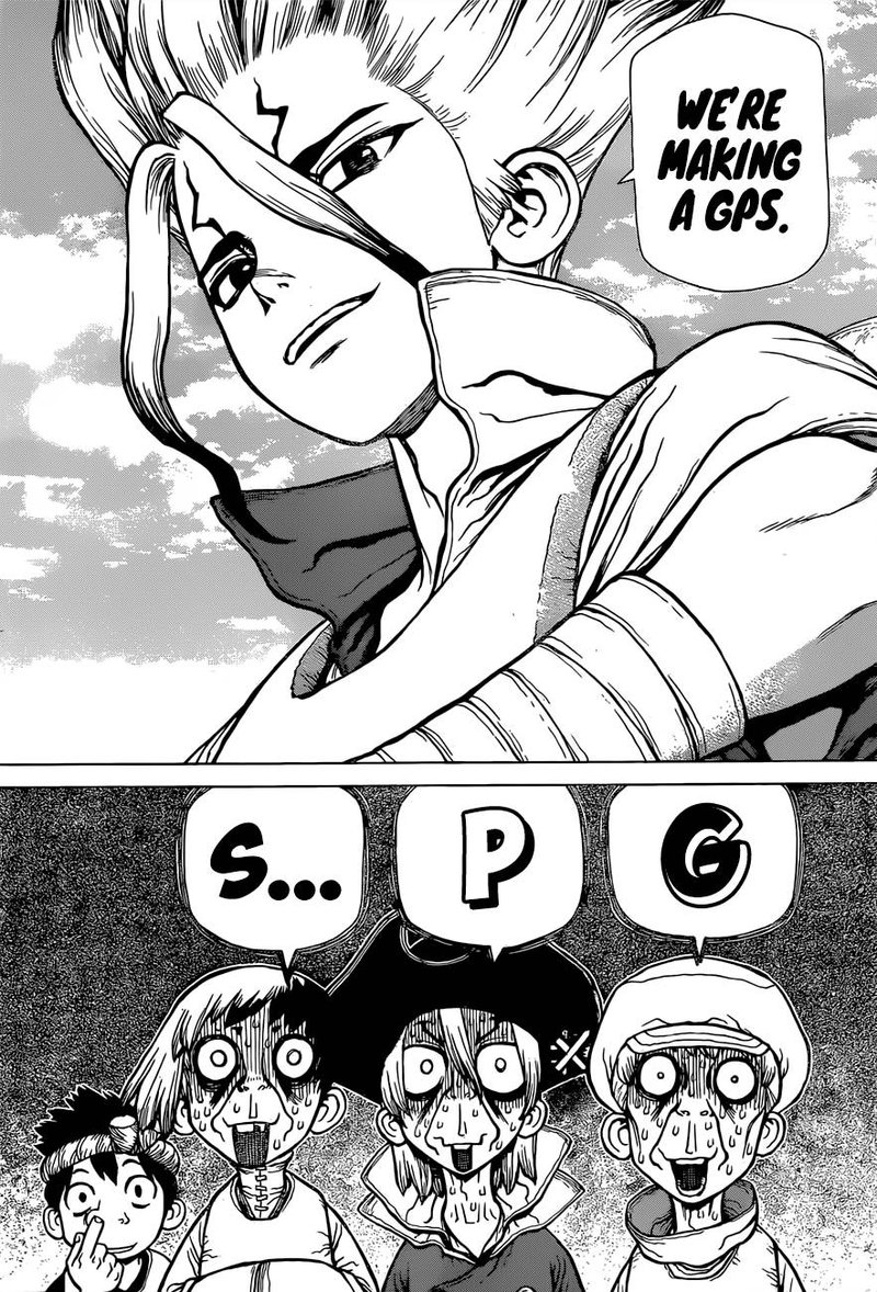 Dr. Stone Manga Chapter 95 page 13 - First Contact scene