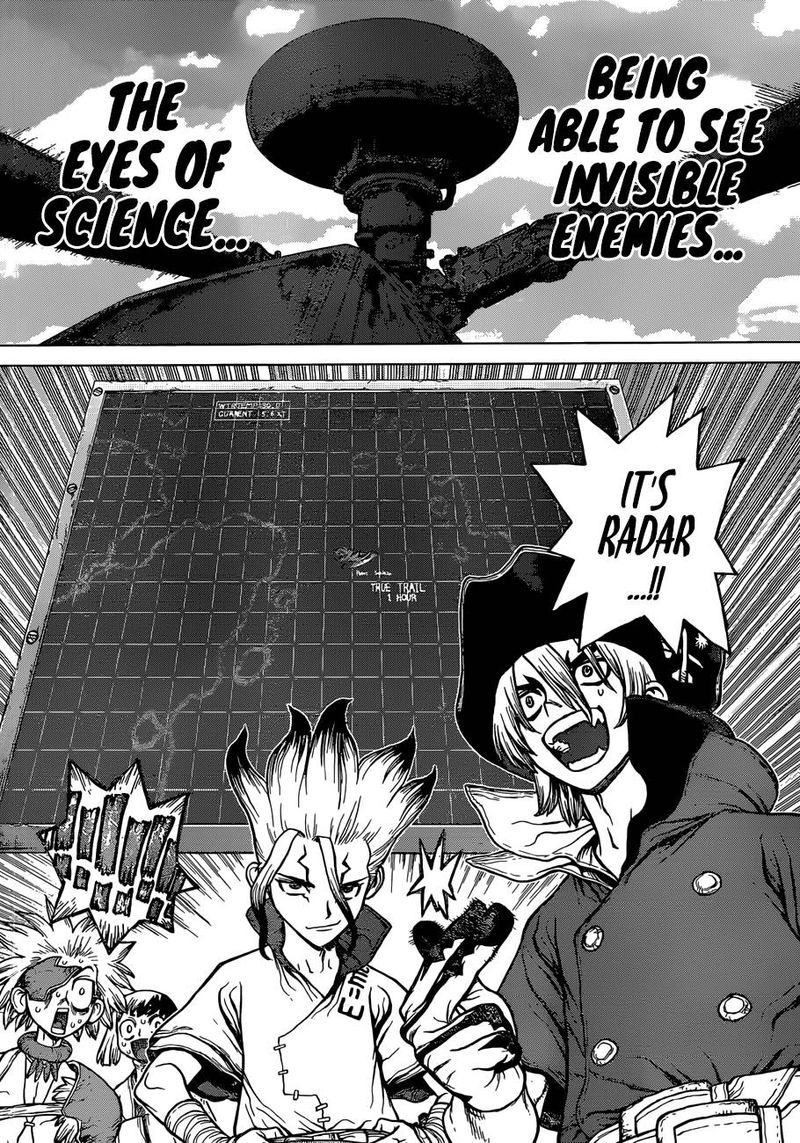 Dr. Stone Manga Chapter 96 page 14 - Eye of Science scene