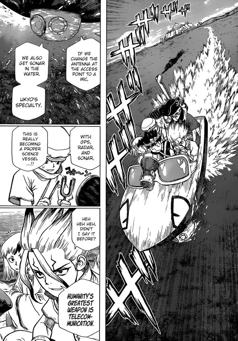 Dr. Stone Manga Chapter 96 page 15 - Eye of Science scene