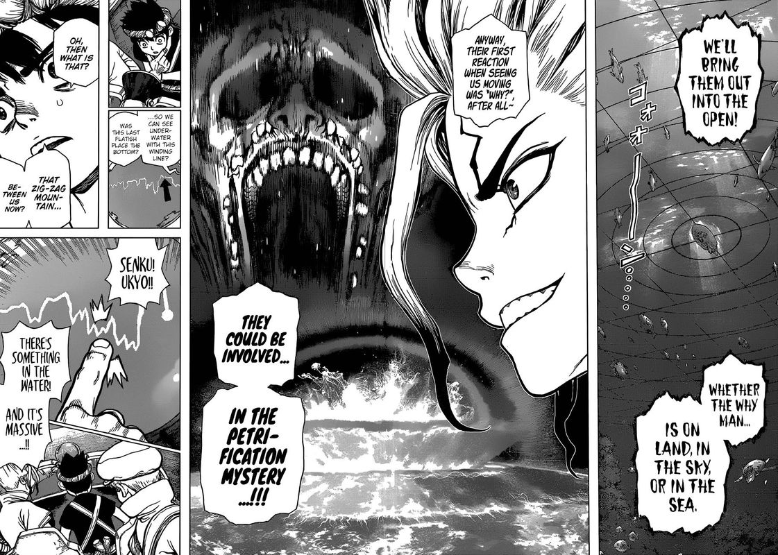 Dr. Stone Manga Chapter 96 page 16 - Eye of Science scene