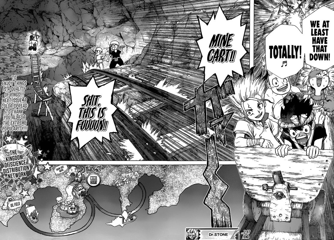 Dr. Stone Manga Chapter 97 page 18 - The Joy of Leadership scene